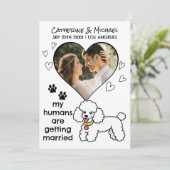 人間が結婚するプードル犬の恋人の手描き セーブザデート (スタンド正面)