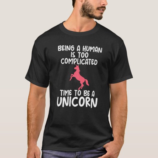 人間であることは複雑な一角獣をテーマにした幽霊である Tシャツ (正面)