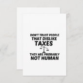 人間ではない税金の嫌い サンキューカード (正面/裏面)