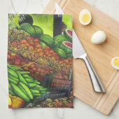 人間との相互作用の共通スレッド キッチンタオル (四つ折り)