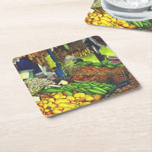 人間との相互作用の共通スレッド スクエアペーパーコースター (アングル)