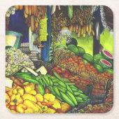 人間との相互作用の共通スレッド スクエアペーパーコースター (正面)