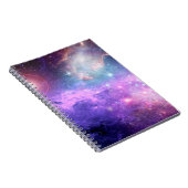 人間との魔法の超現実的なカラフル宇宙の背景 ノートブック (右側)