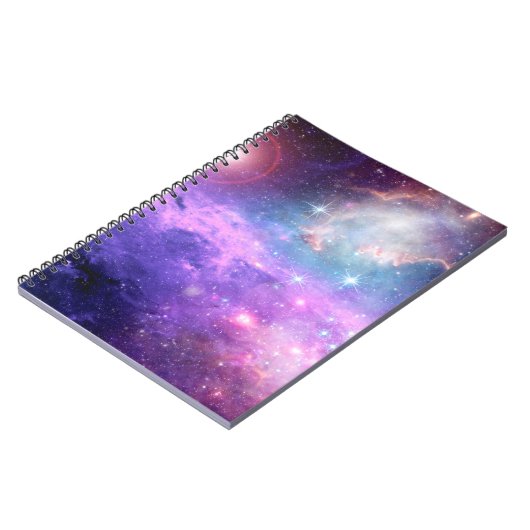 人間との魔法の超現実的なカラフル宇宙の背景 ノートブック (左側)
