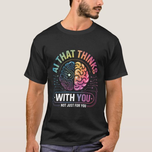 人間とコンピュータの相互作用AIコラボレーション Tシャツ (正面)
