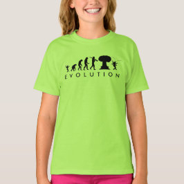 人間とゴキブリの進化のおもしろいグラフ Tシャツ