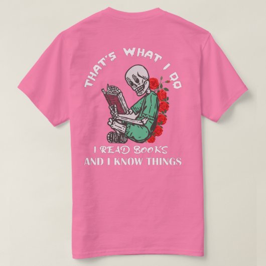 人間と先生それが私が予約する読こと Tシャツ (デザイン裏面)