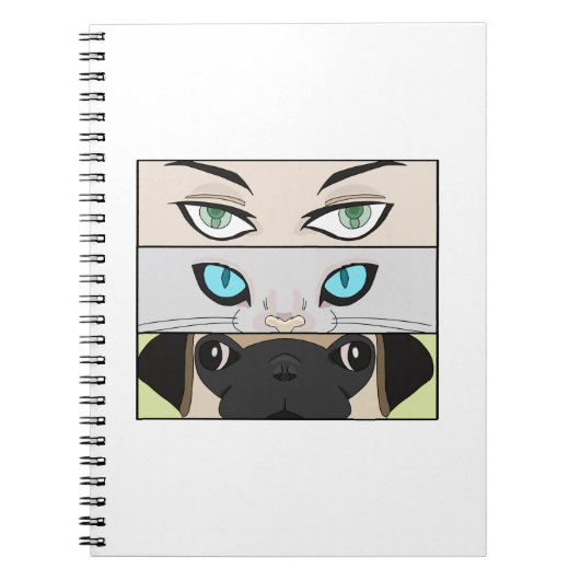 人間と猫と犬があなたを見て ノートブック (正面)