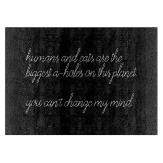 人間と猫は最大の穴のあいたカスタム カッティングボード