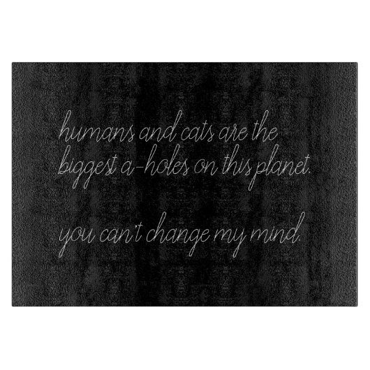 人間と猫は最大の穴のあいたカスタム カッティングボード (正面)