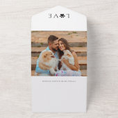 人間と結婚する犬の写真 オールインワン招待状 (外側)