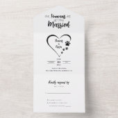 人間と結婚する犬の写真 オールインワン招待状 (内側)