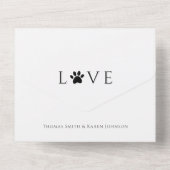 人間と結婚する犬の写真 オールインワン招待状 (裏面)