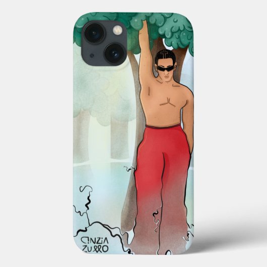 人間と自然図解入りの、写真付きののケース Case-Mate iPhoneケース (裏面)