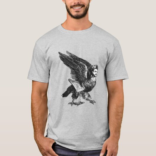 人間と鳥の融合 ガルーダデーモン Tシャツ (正面)