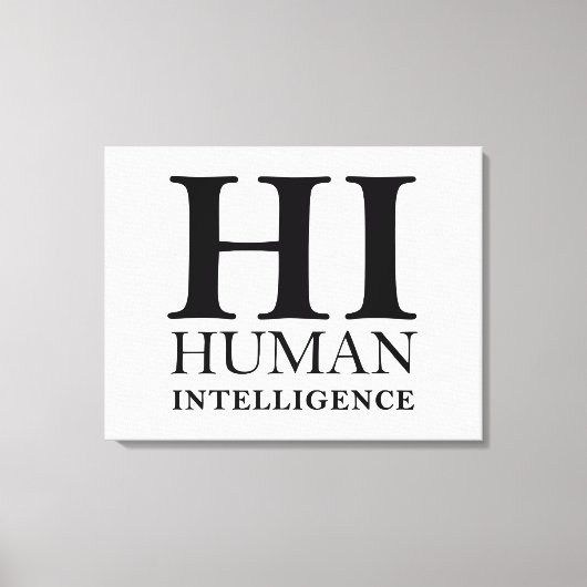 人間とAIのタイポグラフィの概念デザイン キャンバスプリント (正面)