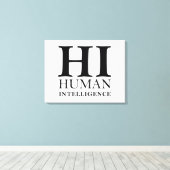 人間とAIのタイポグラフィの概念デザイン キャンバスプリント (インサイチュ (ウッドフロア))