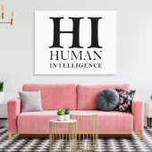 人間とAIのタイポグラフィの概念デザイン キャンバスプリント (インサイチュ (リビング))