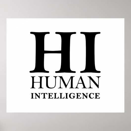 人間とAIのタイポグラフィの概念デザイン ポスター (正面)