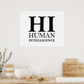 人間とAIのタイポグラフィの概念デザイン ポスター (キッチン)