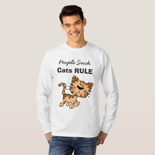 人間なんてダメ、猫最高 Tシャツ (正面フル)