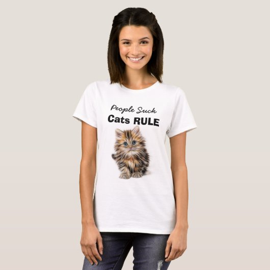人間なんて最低、猫が至高 Tシャツ (正面フル)