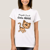 人間なんて最低、猫は最高 Tシャツ (正面)