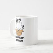 人間なんて消えろ 面白い猫が箱に入っている コーヒーマグカップ (正面左)
