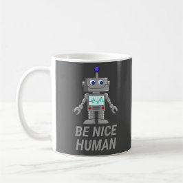 人間にかわいいおもしろいロボットだ コーヒーマグカップ