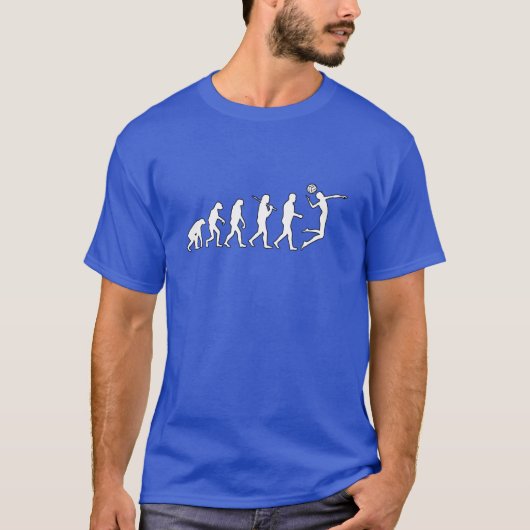 人間のおもしろい進化 – スポーツバレーボール Tシャツ (正面)