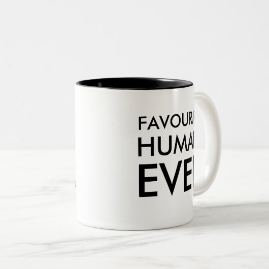 人間のお気に入りの絶えずマグカップ |バレンタインデーのプレゼント ツートーンマグカップ (正面右)