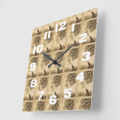 人間のキャノンボールのヴィンテージのサーカスの出し物のビクトリア時代の人 スクエア壁時計 (傾斜)