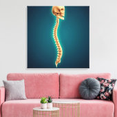 人間のスカルと脊髄の概念図1 キャンバスプリント (インサイチュ (リビング))