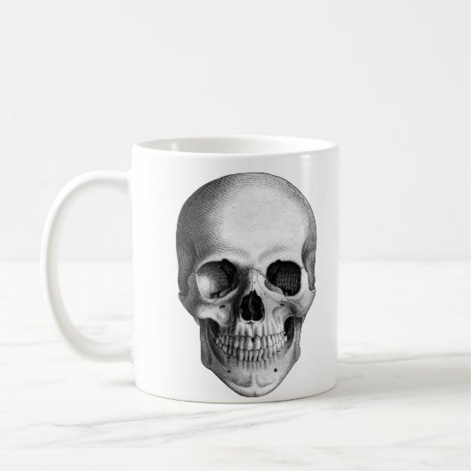 人間のスカルのコーヒー・マグ コーヒーマグカップ (左)