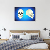 人間のスカルの正面図と側面図 キャンバスプリント (インサイチュ (寝室))