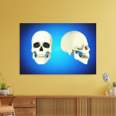 人間のスカルの正面図と側面図 キャンバスプリント (インサイチュ (リビング))