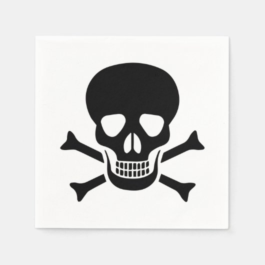 人間のスカル スタンダードカクテルナプキン (正面)