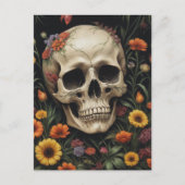 人間のスカル（花） ポストカード (正面)