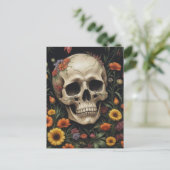 人間のスカル（花） ポストカード (スタンド正面)