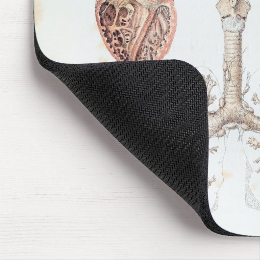 人間のハートおよび肺のヴィンテージの解剖学 マウスパッド (コーナー)