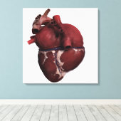 人間のハートの3次元ビュー背面 キャンバスプリント (インサイチュ (ウッドフロア))