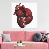 人間のハートの3次元ビュー背面 キャンバスプリント (インサイチュ (リビング))