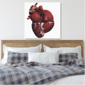 人間のハートの3次元ビュー背面 キャンバスプリント (インサイチュ (寝室))