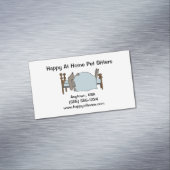 人間のベッドで眠る長耳の犬 マグネット名刺 (インサイチュ)