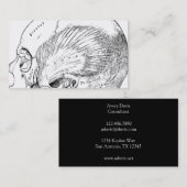 人間の一時的な筋肉を引くヴィンテージの解剖学 名刺 (正面/裏面)