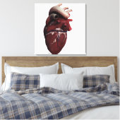 人間の三次元的なハートの見方の右 キャンバスプリント (インサイチュ (寝室))