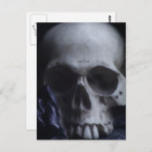 人間の不気味スカルの険しい白黒写真 ポストカード (正面/裏面)