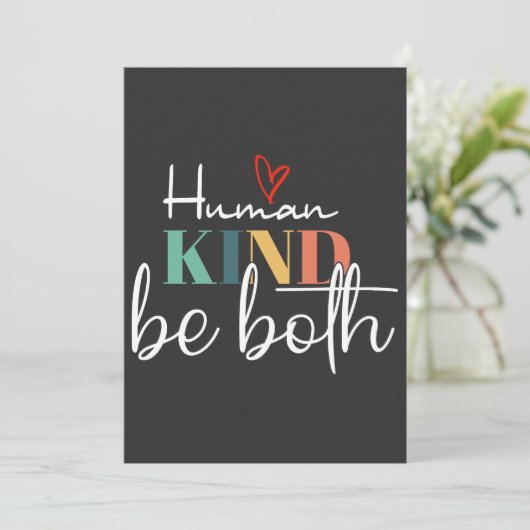 人間の両方のシャツ、女性のトレンディー、親切になる サンキューカード (スタンド正面)