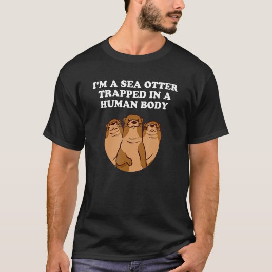 人間の体で海のカワータオッターファン Tシャツ (正面)