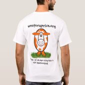 人間の優しさのミルクは無殺菌です Tシャツ (裏面)